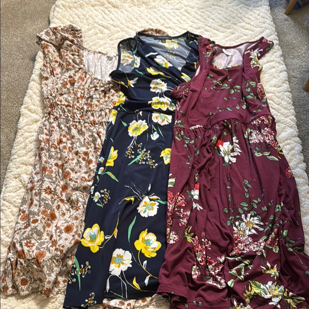 Set of 3 Floral Dresses – Size Large